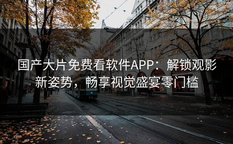 国产大片免费看软件APP：解锁观影新姿势，畅享视觉盛宴零门槛