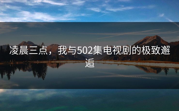 凌晨三点，我与502集电视剧的极致邂逅
