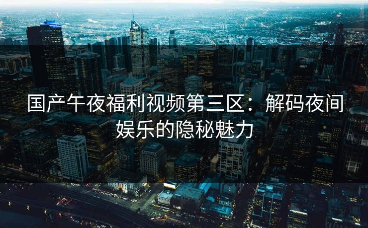国产午夜福利视频第三区：解码夜间娱乐的隐秘魅力